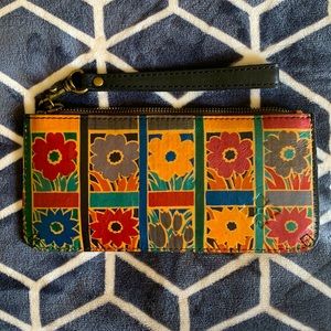 NWOT Patricia Nash St Croce leather wristlet floral